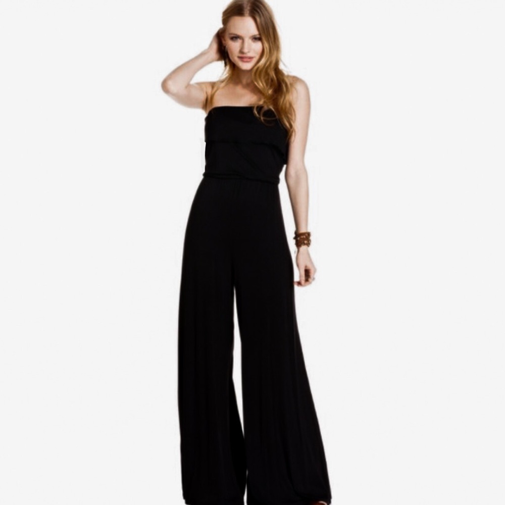 American Rag Strapless Jumpsuit Black Slinky Material Medium